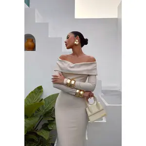 Nayeli Snatched Maxi Dress - Cream