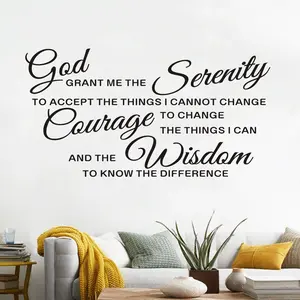 Prayer Wall Decor, Inspirational Wall Decals for Living Room Quotes Bathroom Family Christian  Verse Faith Biblical  Home Art Decor Vinyl Stickers God Grant Serenity Prayer 21"x11"