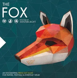 Enchanting Polygonal Fox Shape Press-Out Mask - Festive & Party Accessories for Halloween, Party Wear