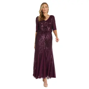 R&M Richards 9788 Formal Sequined Beaded Long Dress
