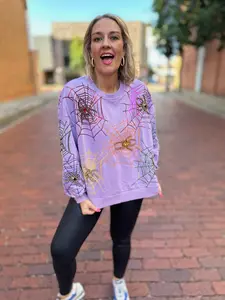 Lavender Spiderweb Sweatshirt | Queen Of Sparkles
