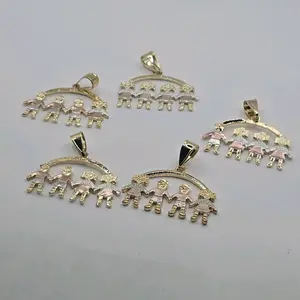 gold-plated chain with kids three colors pick one for the price, 4 boys or 4 girls or 2 boys and 2 girls or 1 girls 3 boys or 1 boy or 3 girls