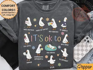 It’s Ok To Be Different Autism Goose Shirt, Autism Acceptance Comfort Colors Shirt, Special Education Teacher Tee, Neurodiversity Shirt
