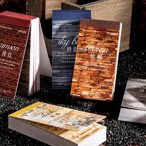 Vintage Wall & Wood Grain Pattern Notebook, 50 Sheets/book Creative Retro Wall & Wood Grain Material Book, Diary Book for Home School Office