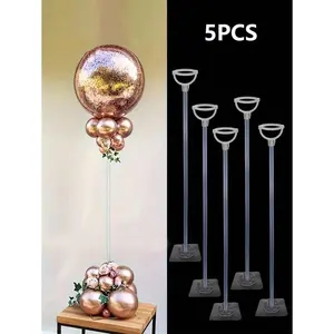 8/10 Packs 13. 78inch Plastic Balloon Stand Holder For Birthday Party, Wedding Table Decorations, Father's Day, Mother's Day, Graduation, Juneteenth, 4th Of July - No Electricity Or Batteries Needed, Featherless Balloon Column Stick Display, Back To Schoo