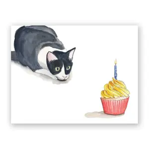 Cupcake Cat Birthday Card