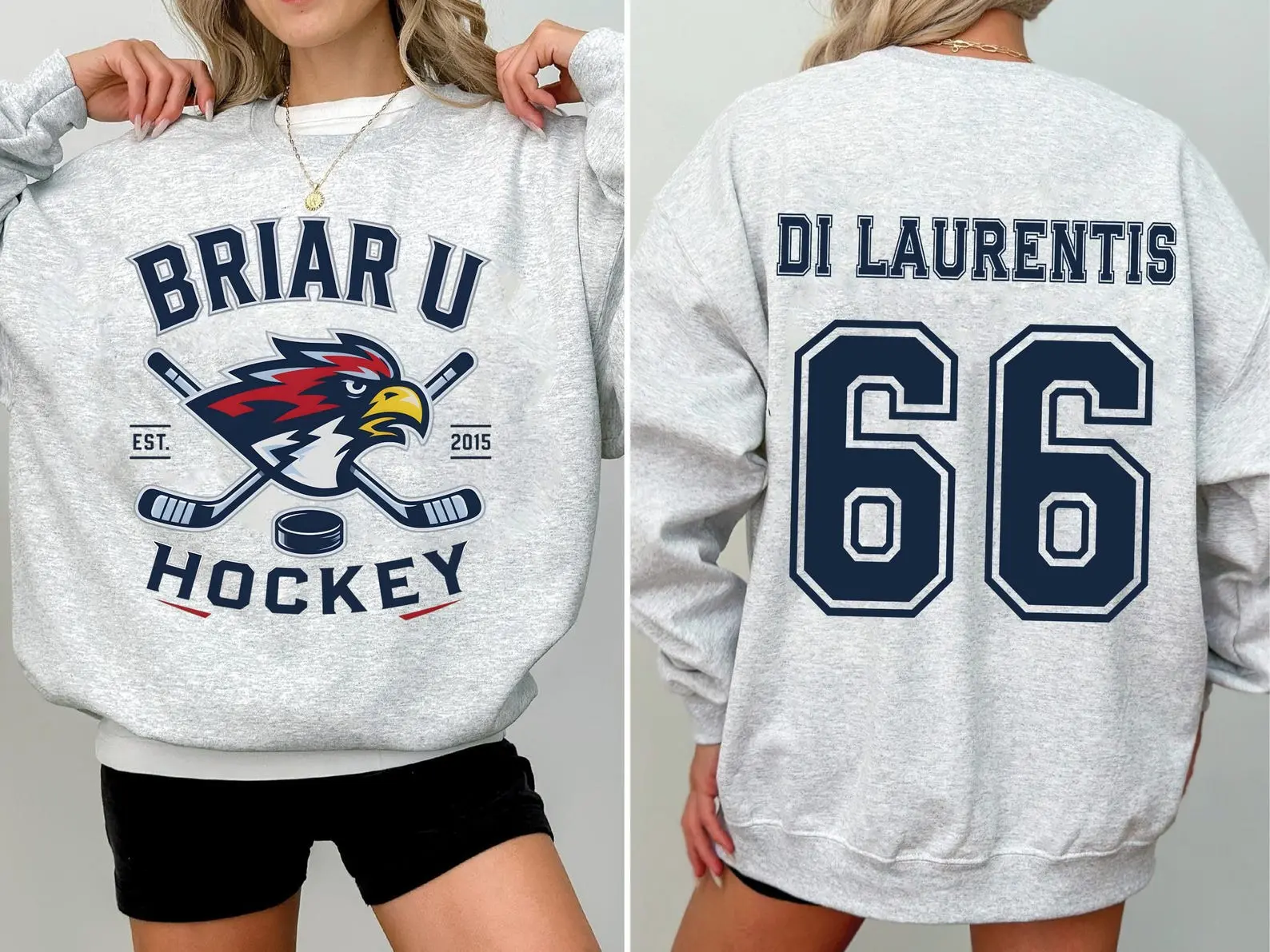 Briar U Hockey Sweatshirt, DI LAURENTIS 66 Hockey Romance Shirt, Off-Campus Apparel Sweatshirt 2 side