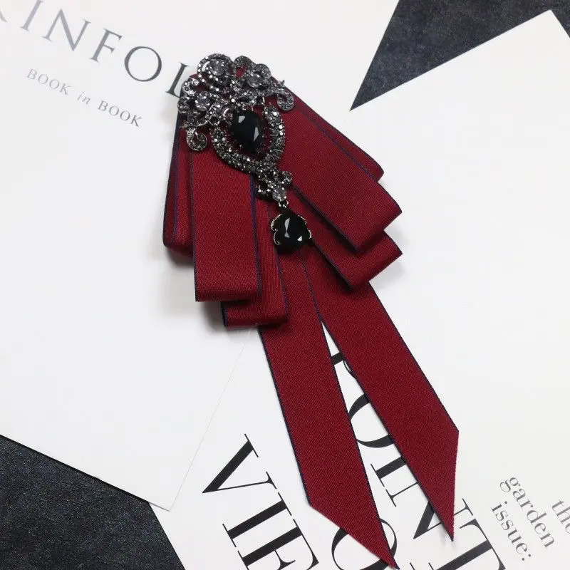 Vintage Cravat Tie British Academic Style Unisex Accessory Minimalist Pin Solid Color Neckwear