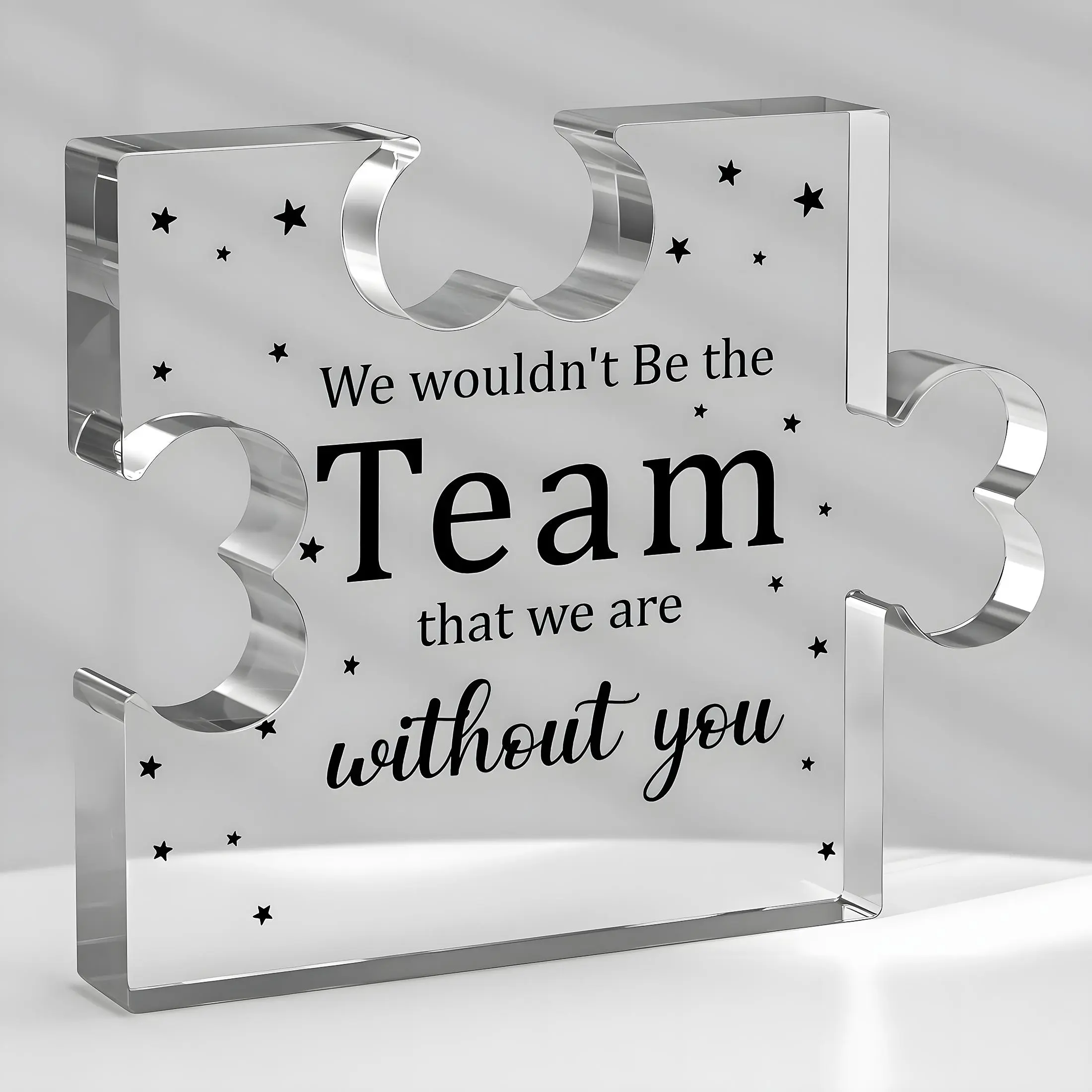 Acrylic Puzzle Shaped Ornament, 1 Count Farewell & Retirement Plaque, Gift for Staff, Manager, Teacher, Office Decor for Leader, Signs, Signage, Acrylic Decoration Sign