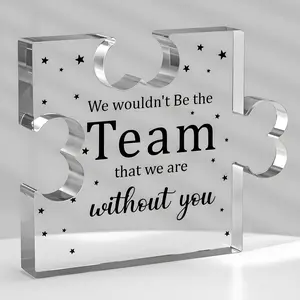 Acrylic Puzzle Shaped Ornament, 1 Count Farewell & Retirement Plaque, Gift for Staff, Manager, Teacher, Office Decor for Leader, Signs, Signage, Acrylic Decoration Sign