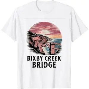 Vintage Bixby Creek Bridge Sunset Souvenir Big Sur Landmark T-Shirt