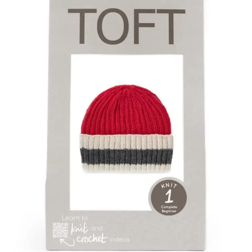 Learn to knit stripe hat kit by TOFT