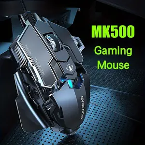 MK500 Wired Gaming Mouse, Programmable Buttons Mouse, 12800 DPI Adjustable Grip Mouse, Durable metallic Design Mouse, Perfect for Desktop, Laptop, PC, MAC