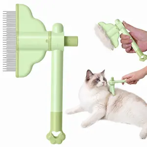 2 Pack Dog & Cat Deshedding Brush - Rotatable Double-Sided Grooming Comb with Stainless Steel Teeth, Effective Deshedding for Loose Hair & Undercoat, All Coat Types, Clean Daily Use Beauty/Hair Care Tool