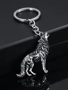 1/20pcs Retro Wolf-Shaped Keychain Accessory, Fashionable Alloy Keychain, Keychain Pendant, Stylish Men's Car Keys & Bag Decoration, Mens Key Accessory, Key Organizer Attachment, Durable Keychain