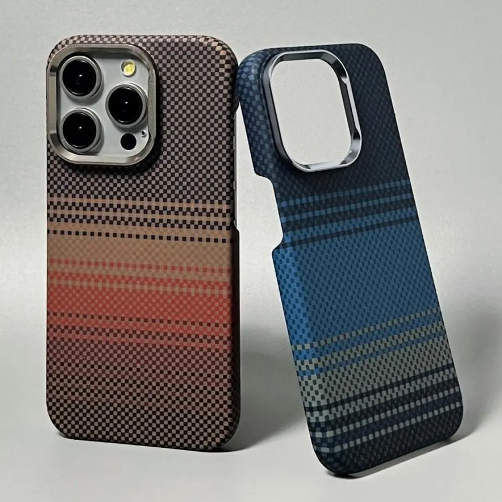 Magnetic Kevlar Texture  Fiber For Magsafe Case For iPhone 17 16 15 14 13 Pro Max Metal Lens Frame Shockproof Cover