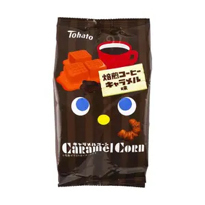 TOHATO Japan Caramel Corn Snack - Roasted Coffee Flavor, 65g Bag - Crispy Japanese Sweet Treat for Coffee Lovers