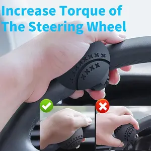 corvette cup holder Steering Wheel Knob Spinner - Ergonomic ABS & Silicone Design, 360° Rotation, Fits 1.38"-1.8" Wheels, No Tools Installation for Cars, Trucks, Boats, Tractors (Black), Steering Wheel Spinner Knob, Vehicle Accessory, Comfo
