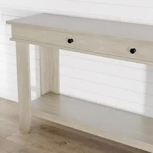 Gaomon 54-Inch Modern Console Table, Farmhouse Rectangular Wooden Entryway Piece with 2-Drawer Storage and Open Shelving, Sofa Accent for Entryway, Living Room (Grey)