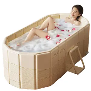 Foldable Bathtub for Adult Large 59'in Collapsible tub Portable Bathtub for Bathroom Folding SPA Tub for Shower Stall, Ideal for Small Spaces Cozy Bath Insulated Ice
