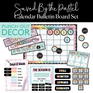 Pastel Calendar Bulletin Board Set | Saved By The Pastel