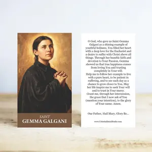 St. Gemma Prayer Cards | Wallet Size | 50, 100, 250, 500, 1000