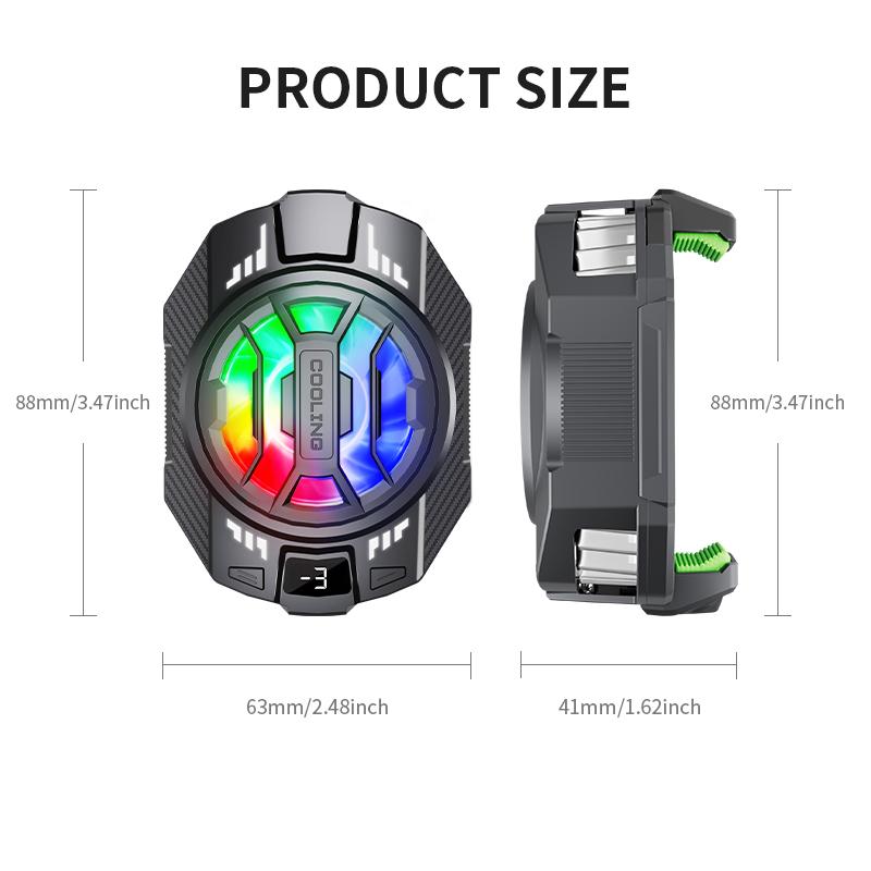 2026 Upgrade Phone Cooler, Portable Lightweight Fast Cooling Fan, LED Display Radiator, Low Noise,  Smooth, Games, Live