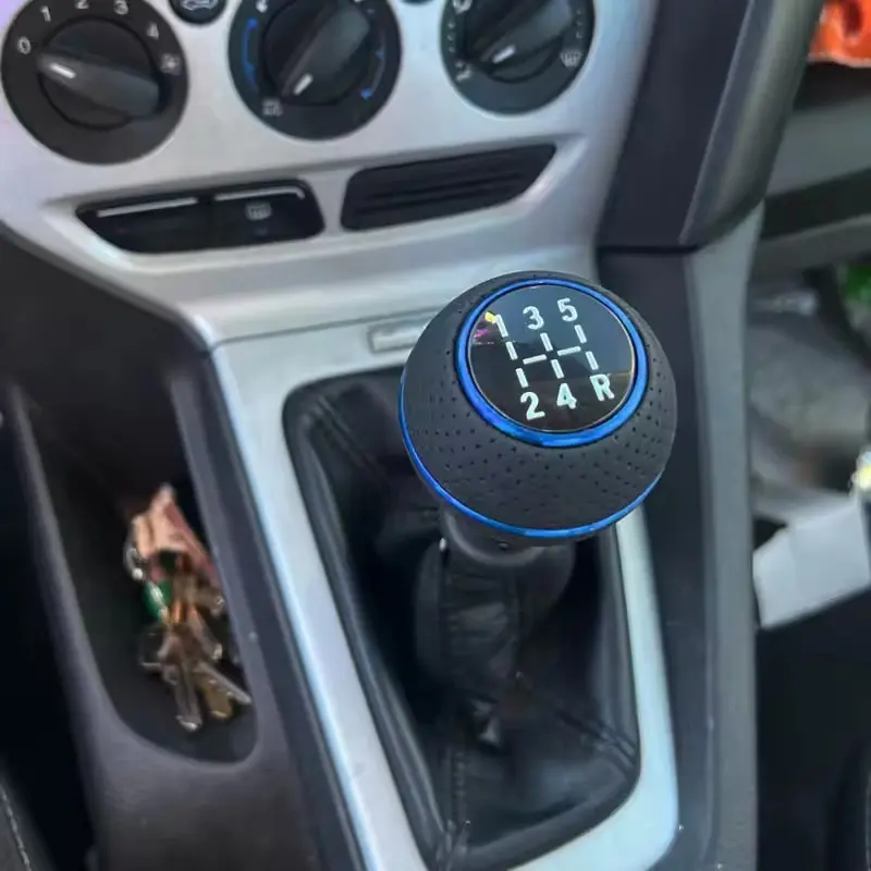 Car Modification Personalized Gear Shift Head Shift Knob Universal Manual Leather Shifter Metal Gear Lever 5 Speed Handball Console Shifter Car Accessories