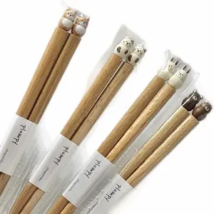 Cute kawaii plumpy wooden chopsticks Cutlery Tableware