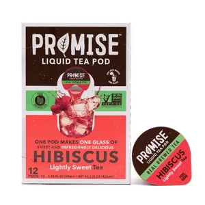 Promise Tea Single Serve Liquid Tea Concentrate Pods by Java House, Peel and Pour (Pack of 12, Hibiscus)