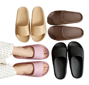 Minimalist Solid Color House Slides for Women Men, Non Slip Bathroom Slippers, Lightweight Comfortable Indoor Shower Sandals, Open Toe Slip On Home Floor House Shoes for Couples, Simple Everyday Bath Bedroom Dorm Spa Slides