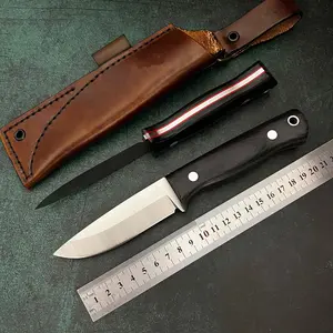 New 14C28N Outdoor Camping Skanskan Blade Integrated Dragon Bone Small Straight Knife Camping Hunting Self Defense Tool Fruit Knife