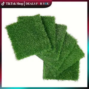 HZ Deck Tiles 36 PCS Artificial Lawn Interlocking 12x12 inches Balcony Backyard Green Plants Decorative Turf Floor for Patio