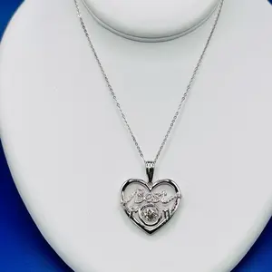 Twinkles Best Mom Sterling Silver & Swarovski Crystal Dancing Stone Pendant With Chain