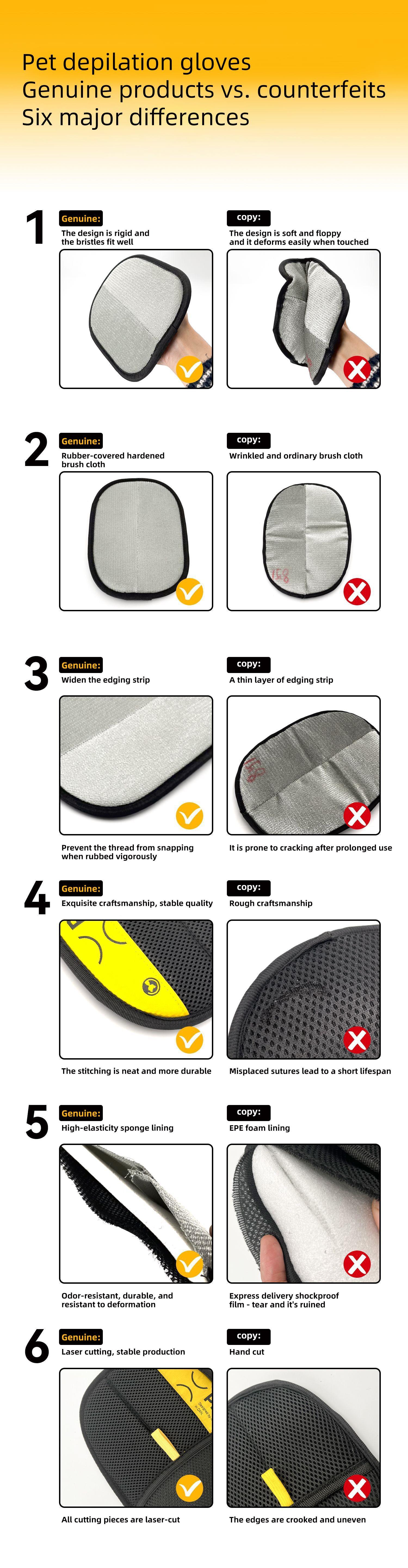 Pet Hair Remover Glove, Electrostatic Removal Gloves for Pet Hair, Pet Hair Remover Gloves for 2PC Dog & Cat, Reusable Pet Hair Remover Glove for Carpet, Couch, Clothing, Furniture（Need to be used horizontally