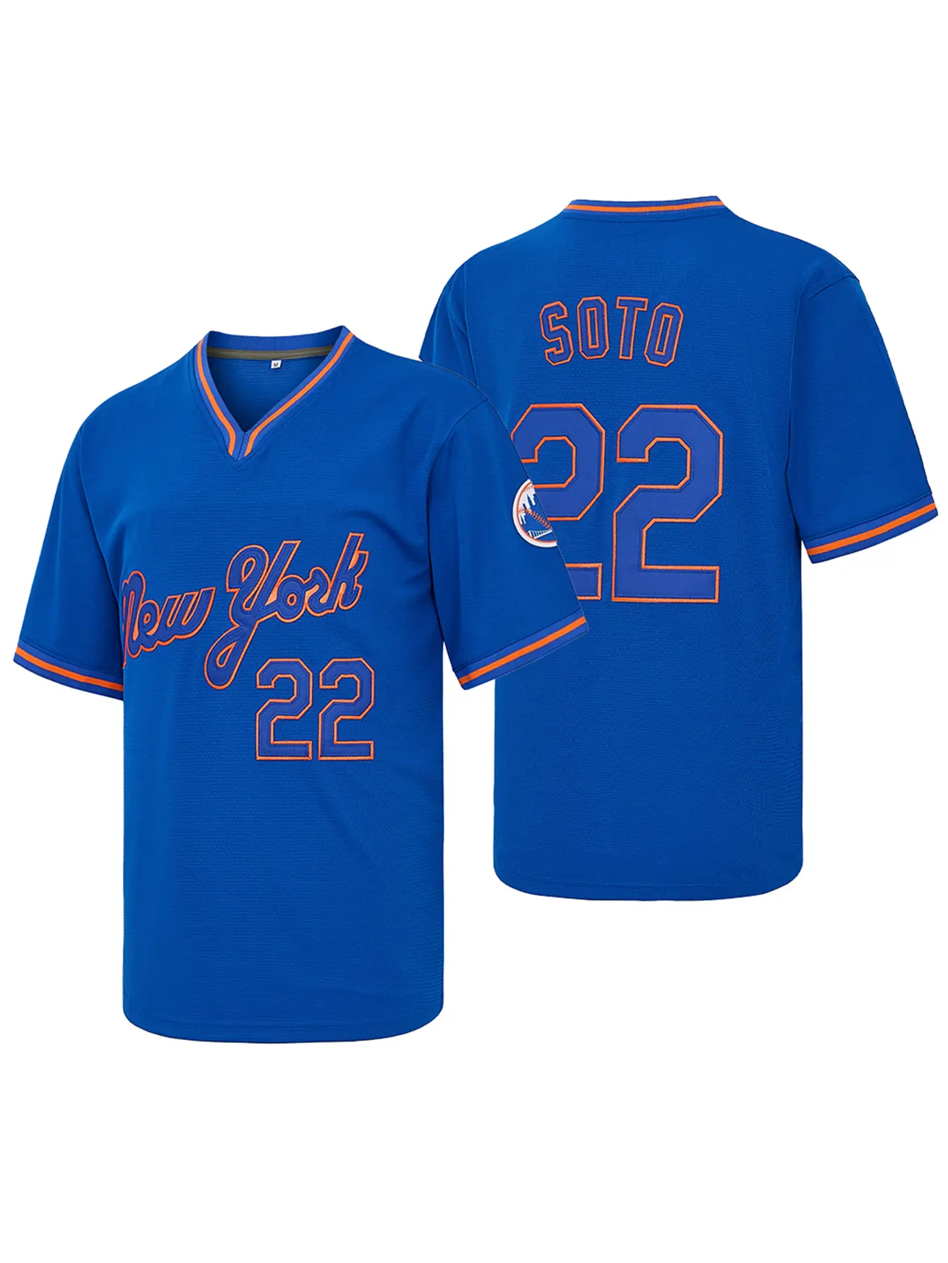 Men's New York #22 Juan Soto Blue Baseball Jersey,Number Stitching Retro Throwback Baseball Apparel,Fan Gift