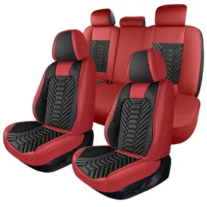 For 2007-2025 Chevrolet Silverado GMC Sierra 1500 2500HD 3500HD  Crew Cab Waterproof Leather Car Seat Covers Front and Rear Full Set Protector Interior Decoration