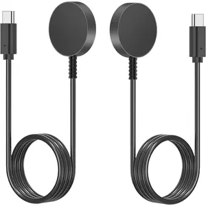 [2-Pack] Galaxy Watch 6 Charger for Samsung Galaxy Watch 6/6 Classic, 3.3ft Samsung Smart Watch USB C Fast Charging (Metal Case, Official Style)