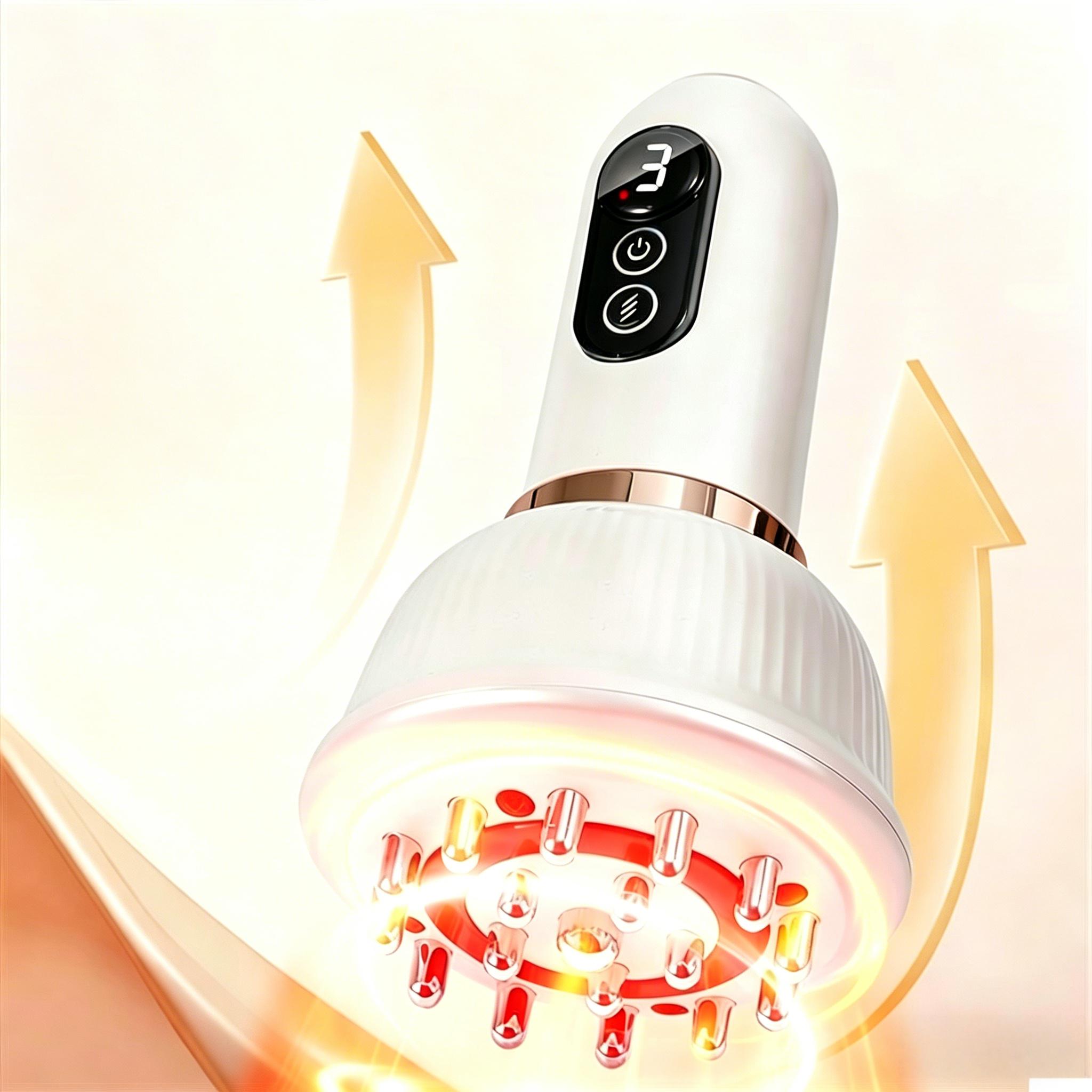 Wireless Electric Massage Brush with Heating & Vibration, Handheld Massager for Full Body Muscle Relaxation on Legs, Arms and Abdomen