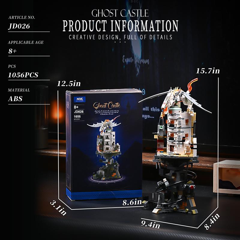 Wizard Magic Bank Building Set, 1,056 Pieces – Enter the magical world and build your iconic Wizard Bank, paired with a powerful Ukrainian iron belly fire dragon! The ultimate gift for magic enthusiasts, block collectors, and movie aficionados—stunning di