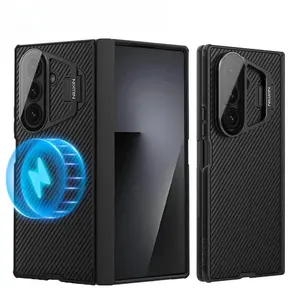 Fin For Samsung Galaxy Z Fold 7 5G MagSafe Case NILLKIN CamShield Prop With Phone Holder Magnetic Back Cover For Samsung Z Fold 7