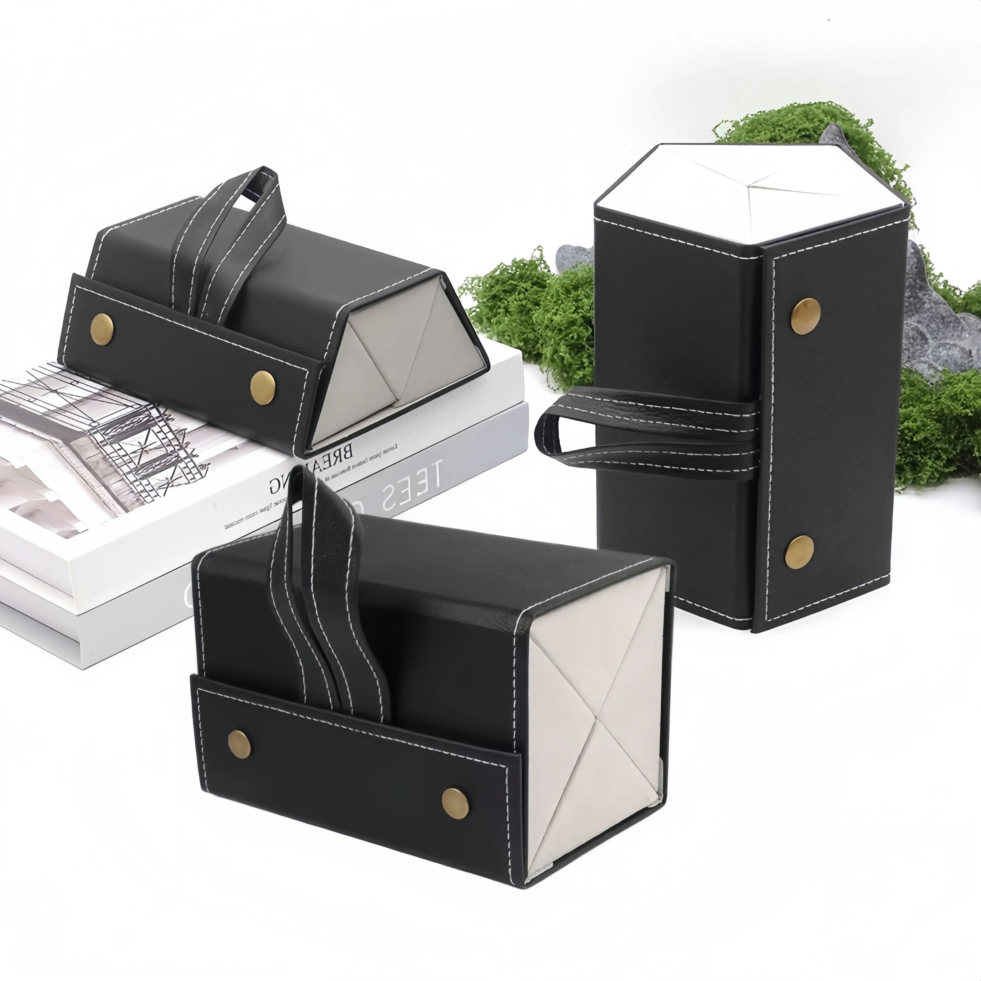 Portable Modern Sunglasses Organizer, 3/4/5 Compartment Travel Glasses Storage Case, Space-Saving Hanging Eyeglasses Holder for Home and Travel-MM1