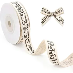 5/8 Inch x 10 Yard  to School Ribbons for Bow Making, ABC Alphabet Letters  Ribbon Bows Accessories for Crafting  Wrapping Decorations