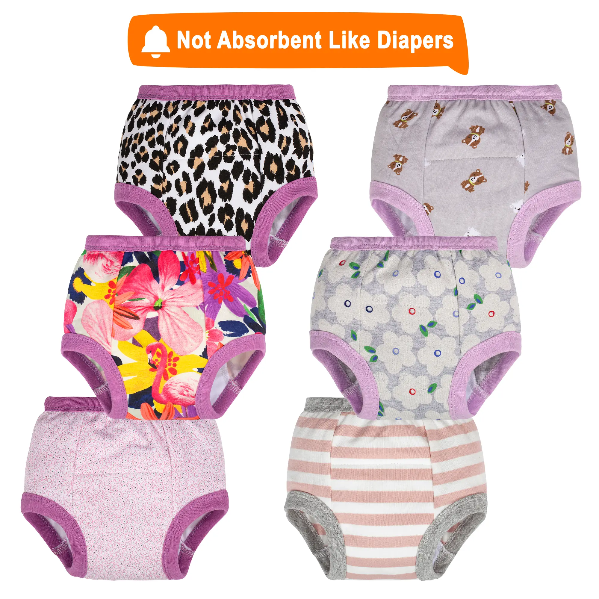 6-Pack Reusable Toddler Training Pants for Boys & Girls – Cozy Cotton, Fun Patterns for Easy Toilet Training (12M-5Y)