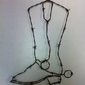 Custom Barbed Wire Art Cowboy Boot Footwear