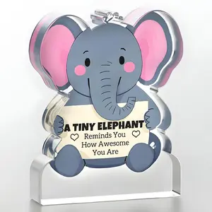 Mini Acrylic Elephant Inspirational Sign, Perfect Gift for Birthday, Valentine's Day, Mother's Day, Home Office Decor