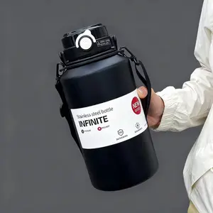 (Black) 2000ml Water Bottle stainlees steel