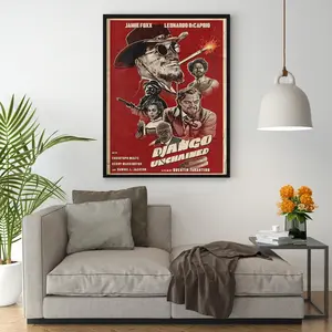 Django Unchained Poster, Quentin Tarantino Minimalist Print, Classic Western Movie Art