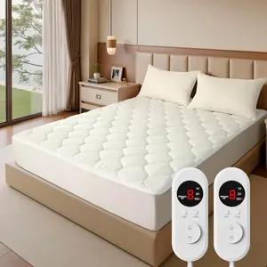 Heated Mattress Pad Queen Size - Electric Mattress Pad with Dual Control, Soft Blanket, Bed Warmer Heater Sheets, 8 Heating Settings, 1/2/10 Hours Auto Shut Off, 60" x 80" White