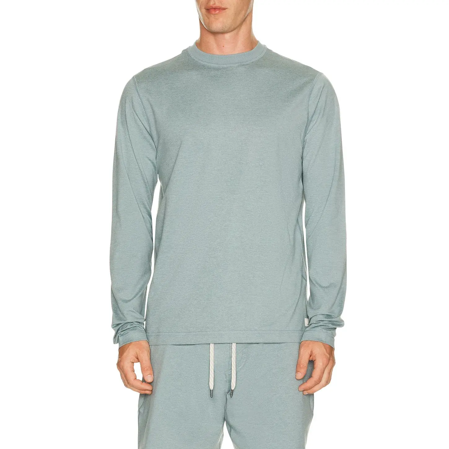 Vuori Ponto Performance Long Sleeve Tee in Misty Blue Heather